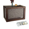 1pcs Money Wood Box Piggy Bank Wood Money Bank Reusable Money Box with Saving Goal and Numbers Money Boxes Money Drawer.
