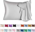 2pcs Standard Satin Pillowcases Pillow Case Cover Home Bedding Smoothy Pillow Rectangle Bedding Pillow Silk Pillowcase White Black Grey Blue Bed Decorative Pillow Covers Luxury Comfortable Home Bedding Cases. 