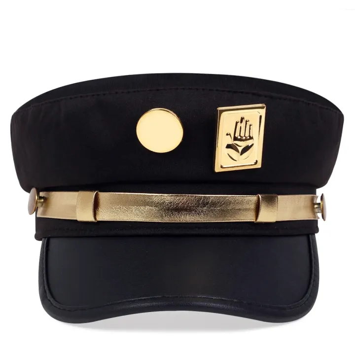Anime%20JoJo's%20Bizarre%20Adventure%20Kujo%20Jotaro%20Cosplay%20Cap%20Unisex%20Adult%20Metal%20Badge%20Hat%20Prop%20-%20Image%203