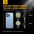 Mini 2.5 "Square Mini Led Square Work Light Pole 7LED Cross Country Marine Spotlight 4X4 Jeep JK 4Wd Truck 9V-30V.