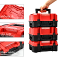 Stackable Toolbox Portable Hardware Storage Box Red Heavy Duty Tools Case Electric Drill Tool Box Garage Tool Organizer. 