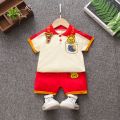 0-6 years old kids summer cute polo shirt baby kids clothes and Girls Fashion cartoon Korean suit. 