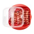 Microwave Bacon Baking Tray (With Splash-Proof Cover) Bacon Baking Tray Convenient And Fast Maker Efficient Kitchen Cooking Tool. 