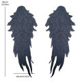 1Pair Gold Brown Embroidery Angel Wing Applique Sewing Flower Collar Patch for Wedding Party Gown Bridal Dress DIY Crafts. 