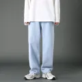 Men's Straight Jeans Spring Summer New Classic Style Elastic Waist Loose Drape Fashion Y2k Trousers Male Streetwear. 