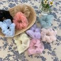 PACK of 5 Random organza  Lightweight Hair Scrunchie Scrunch Bobble Elastic Band Handmade medium size hair tie fashion hair accessories for women and girls hair rope soft tissue organza fashion transparent scrunchies. 
