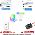 Suidhome Smart LED Bulb WIFI Connect GU5.3/MR16 DC12V Mini Spotlight 5W Lamp Work With Alexa Google Home RGBCW Color Changing lightify. 