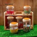 Spice Line Round Shaped Jars Spice Rack 6 in 1. 