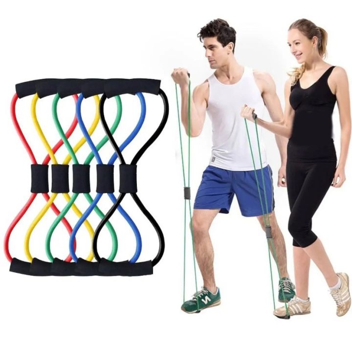 Figure 8 Power Resistance Band High Quality Yoga stretching bands Yoga Gym Fitness pulling rope For Women and men Exercise Gym Fitness Bands Resistance Loop For Back Shoulder