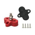 Terminal Stud 12-48V Bus Bar Heavy Duty Junction Block Insulated Single Dual Power Post for Marine Boat RV Applications.