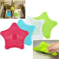 Silicone Rubber Five-pointed Star Sink Filter Sea Star Drain Cover Sink Strainer Leakage Filter for Kitchen and Bathroom. 