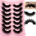 New 7Pairs Cat Eye Lashes Fluffy Faux Mink Lashes 8D Wispy Lashes Pack Dramatic Long Thick Volume Eyelashes False Eyelas. 