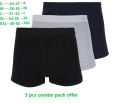 3 pis. Cotton Boxer. best quality. Men Underwear. Black/blue/ash. 