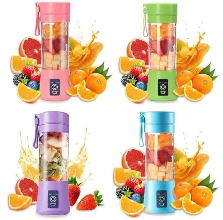 USB Rechargeable Juicer Blender  mixer 6 Blades  380 ml Electric Blender Mini Portable machine