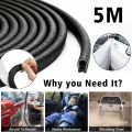 5M Car Door Edge Protector, Car Door Edge Guards Universal U Shape Rubber Seal Edging Car Door Seal Trim Protector Car Door Guard Strip Fit for Most Car (Black). 