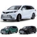 1/24 TOYOTA SIENNA MPV Van Diecast Toy Car Model Miniature Pull Back Sound & Light Doors Openable Collection Gift For Boy Kid. 
