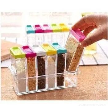 Storage Seasoning Boxes 1set 6 Psc Spice Jar Kitchen Condiment Box Acrylic Spices Storage
