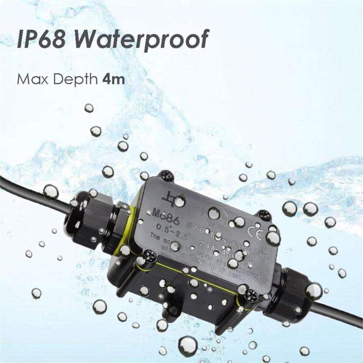Junction%20Box%20Waterproof%20IP68%202%20Way%20Plug%20Line%20M20%20Coaxial%20Cable%20Connector%20Wire%20Range%205%20to%2012mm%20Outdoor%20Electric%20Power%20Cord%20Boxes%20-%20Image%203