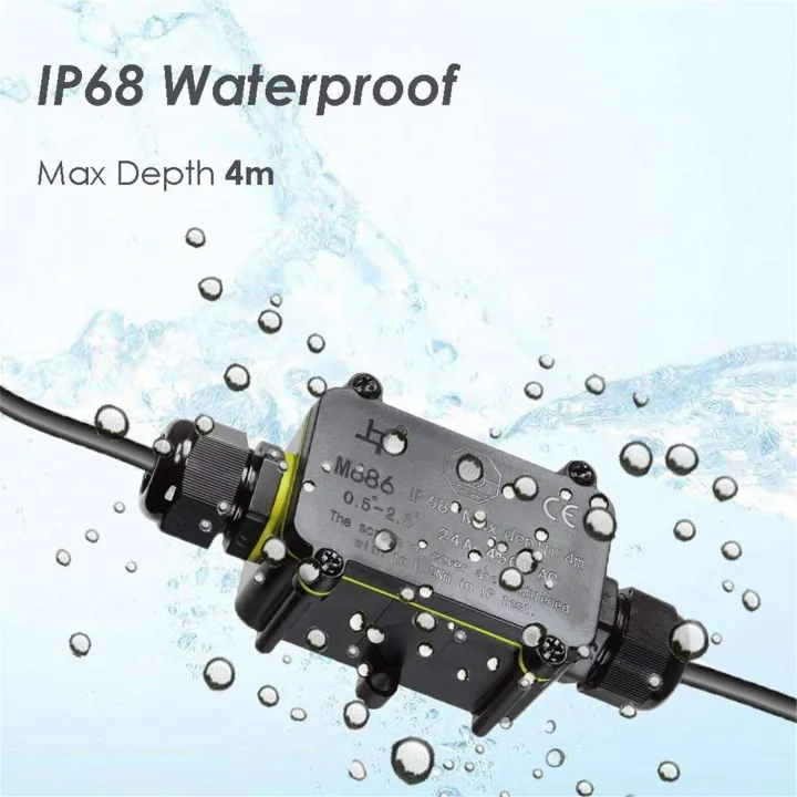 Junction%20Box%20Waterproof%20IP68%202%20Way%20Plug%20Line%20M20%20Coaxial%20Cable%20Connector%20Wire%20Range%205%20to%2012mm%20Outdoor%20Electric%20Power%20Cord%20Boxes%20-%20Image%203
