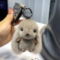 Cute Fluffy Rabbit Keychain Ring Plush Pompon Bunny Bag Pendant For Couple Car Key Ring Jewelry Gifts.
