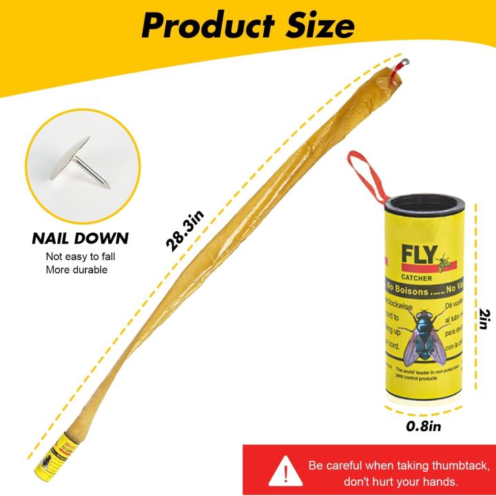 1 pcs Fly Sticky Paper Strip Strong Glue Double Sided Flies Paper ...