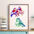 7PCS Bird Stencil Set, 4in/10.16cm & 5.8in/14.8cm Sizes, Reusable DIY Templates for Wood, Walls, Fabric, and Furniture – High-Qu. 
