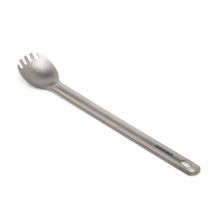 Widesea Camping Titanium Spork Spoon Outdoor Lightweight Fork Tableware Portable Picnic Hiking Travelling Ultralight Dinnerware