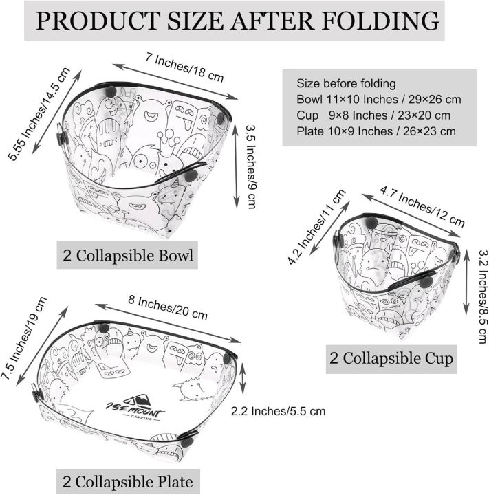 Portable%20Camping%20Tableware%20Set%20of%203/6%20Pieces,%20Folding%20Plate,Bowl,%20Water%20Cup,Easy-Clean,Ultra-Light,%20Heat-Resistant,Collapsible%20-%20Image%203