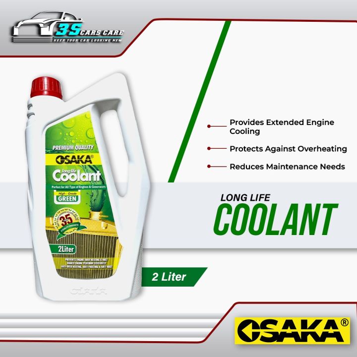 OSAKA Premium Radiator Coolant 2L - High Grade Green (Automotive Grade) | Engine Cooling System Protector | Metal Corrosion Prevention