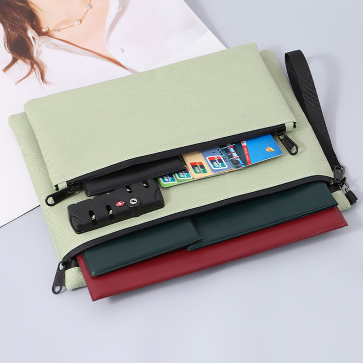 Travel%20Lock%20Bag%20Multiple%20Compartments%20Storage%20Bag%20with%20Combination%20Lock%20Zipper%20Money%20Bag%20Portable%20Certificates%20Organiser%20-%20Image%204
