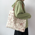 Printed Premium Quality Canvas Tote Bag, Cat Printed Tote Bag With Zipper (CP-01).
