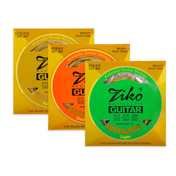 ZIKO DCZ 010 011 012 Acoustic Guitar Strings Brass Carbon Steel Hexagonal Alloy 1-6 Strings Accessories Parts