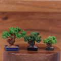 1/12 Dollhouse Simulation Mini Green Tree Potted Dollhouse Home Decorations Dolls House Micro Landscape Garden Ornament. 