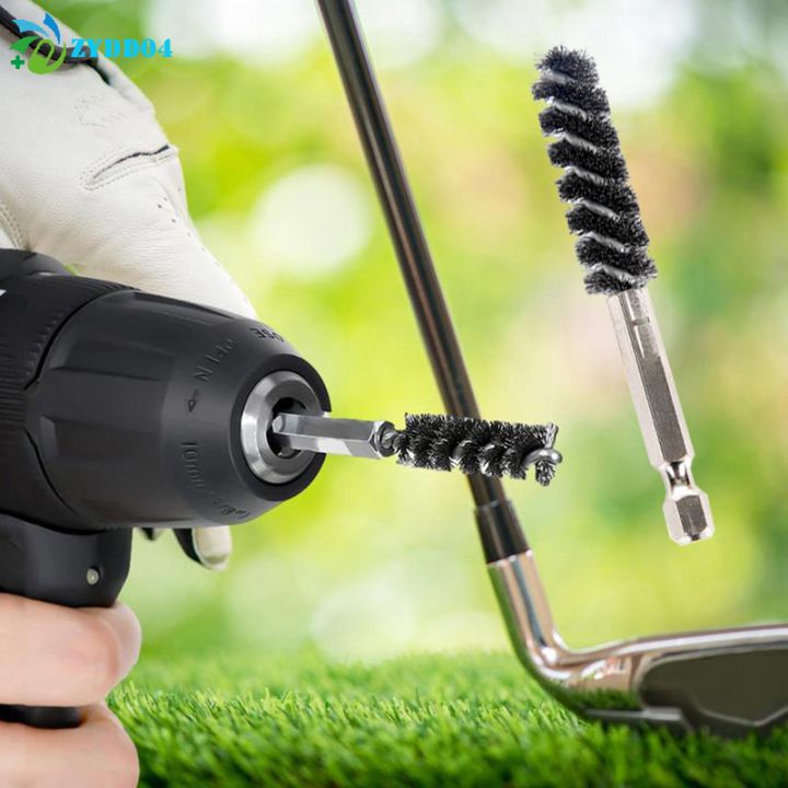 ●Golf Clubs Head Hosel Brush Electric Drill Wire Brush Hexagonal Rod Golf Iron Head Rust Remover Brush Golf Club Cleaning Polish