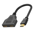 HDMI Splitter Adapter Cable 1 Male To Dual HDMI 2 Way Female 4K 3D Y Splitter Cable for Laptop TV Monitor 1080P 1 in 2 Out LED. 