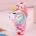 Children's Necklace Unicorn Quartz Watch Ear Clip Scrunchie Set Explosive European and American Ear Clip Scrunchie Ring. 