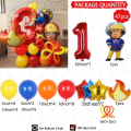 47pcs Fireman Sam Firefighter Theme Balloon Column Set Red Number 32inch Kids Boys Fireman Party Decoration Supplies Baby Shower. 