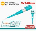 Tester pencil TOTAL THT291408 ( 3mm x 140mm ) 100-500VAC  Heavy duty. 