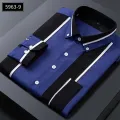 Men's Striped Shirts Formale Casual Printed Plaid Shirt Long Sleeve Slim Fit Botton Down Male Office Business Dress Shirt M-5XL. 