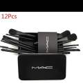 M.A.C Cosmetic Makeup Brush Set - 12 Pcs (Pack of 12).