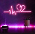 Customize 2×1 Feet Heart Neon Light Sign Red LED Hearts Neon Light Sign Love Neon Heart Signs for Bedroom Wall Decor, Valentines Day, Christmas, Brithday Gift to Girls, Friends Red and White. 