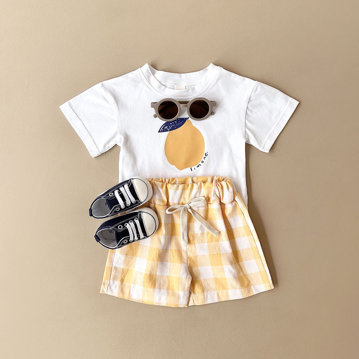 2PCS%20Summer%20Baby%20Boys%20Girls%20Clothes%20Set%20Lemon%20Print%20T-shirt+Checkered%20Shorts%20Beach%20Infant%20Toddler%20Outfit%20Suit%200-3Y%20-%20Image%207