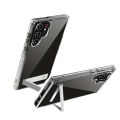 Clear Mobile Phone Case with Metal Kickstand for Samsung Galaxy S25 S24 S23 Ultra Plus 22 S24 Stand Cases Shockproof Back Cover.