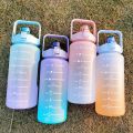 2000ml ကျန်းမာရေး/အားကစားသုံးရေဘူး 2 Liter Water Bottle with Straw and Motivational Time Markings, BPA-free, Leak-Proof large Water Bottle for Gym, Fitness, Outdoor. 