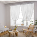 White minimalist translucent window curtain, door curtain, Velcro door curtain ready to ship. 