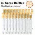 5/20PCS  5ml/10ml Mini Transparent Glass Refillable Spray Bottles for Travel Perfume Moisturizer Party Use Portable Makeup Tools. 