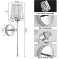 Rechargeable Wall Lamp Crystal Glass RGB Rechargeable E27 Bulb Dimmable Living Room Bedroom Corridor Hotel LED Ambient Lighting. 