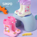 Kids Rain Boots For Girls  Rainboot Boys PVC Children Waterproof Shoes Cartoon Unicorn Rabbit Spaceman Dinosaur Pattern. 