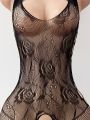 Side Cutout  Lingerie Bodysuit Women Fishnet Open Crotch Bodystocking for  See Through Nightwear. 