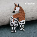 1 Piece Embroidery Animal Iron on Patch Cartoon Chameleon Hornbill Lemur Okapi Groundhog Platypus for Clothes DIY Applique.